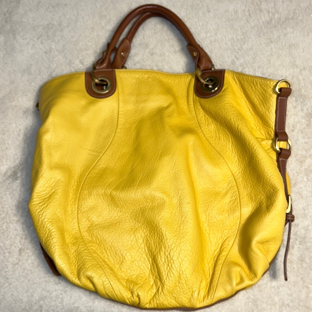 Fenn Wright Manson yellow leather purse shoulder bag